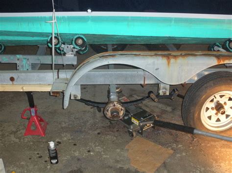 Trailer repair – axle springs being replaced | McGinley Marine Services