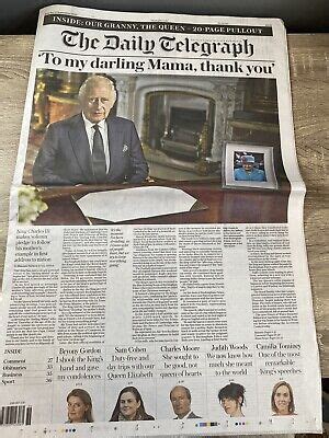 DAILY TELEGRAPH - Queen Elizabeth II Death King Charles 10th Sept 2022 Newspaper £17.99 ...