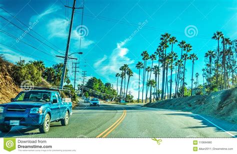 Malibu Canyon Road on a Sunny Day Stock Photo - Image of roadway ...