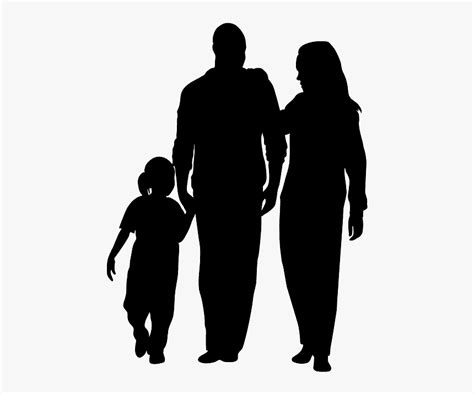 African American Family Silhouette, HD Png Download - kindpng