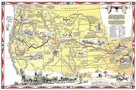 Historic Pioneer Trails Map 1843-1866 Photograph by Charles Robinson ...