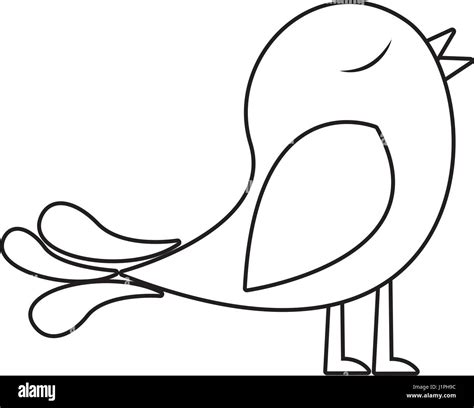 monochrome silhouette of bird singing Stock Vector Image & Art - Alamy