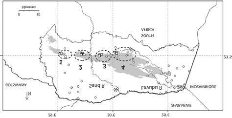 Map of Vhembe Biosphere Reserve showing locations of sampling sites in... | Download Scientific ...