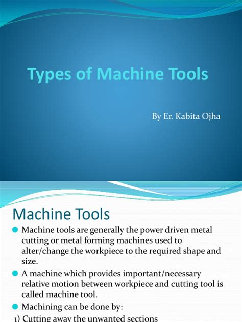 Types of Machine Tools | PDF | Drill | Drilling