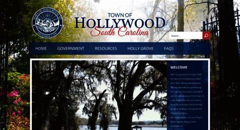 Access townofhollywood.org. Welcome to Town of Hollywood, South Carolina