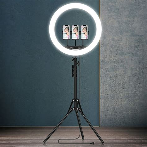 18" Ring Light with Stand and Phone Holder Dimmable 2 Models LED Lights for Camera, Mobile Phone ...