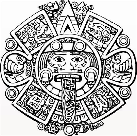 mayan calendar face outline - Google Search | Diseños de tatuajes azteca, Símbolos aztecas ...