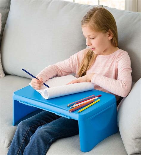 Buy HearthSong Kids’ Portable Folding Lap Desk with Large Storage Activity Tray, 17" L x 12" W x ...