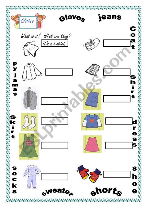 Clothes: Exercise for kids. - ESL worksheet by Sanndry