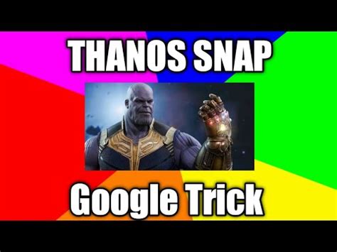 Thanos snap | Google trick - YouTube