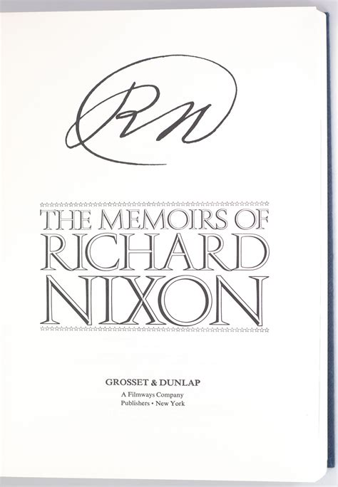 Richard Nixon Memoirs First Edition Signed Rare Presidential