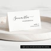 Elegant Script Personalized Wedding Place Cards | Zazzle
