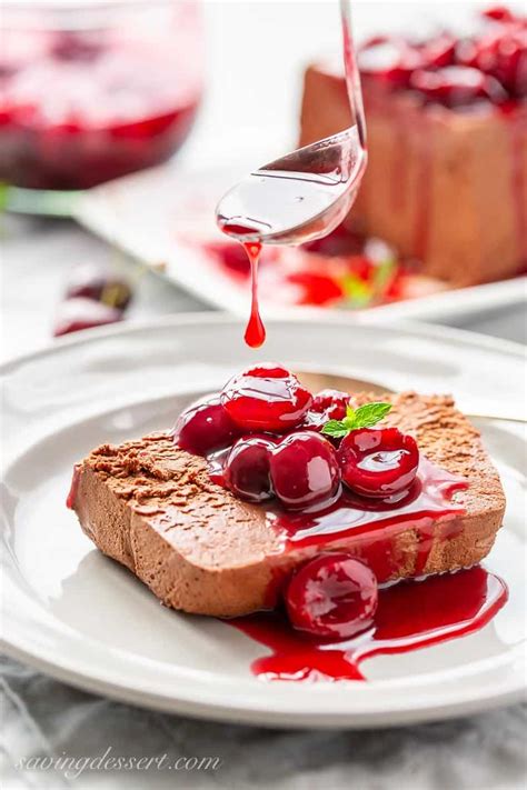 Chocolate Marquise with Fresh Cherry Sauce - Saving Room for Dessert