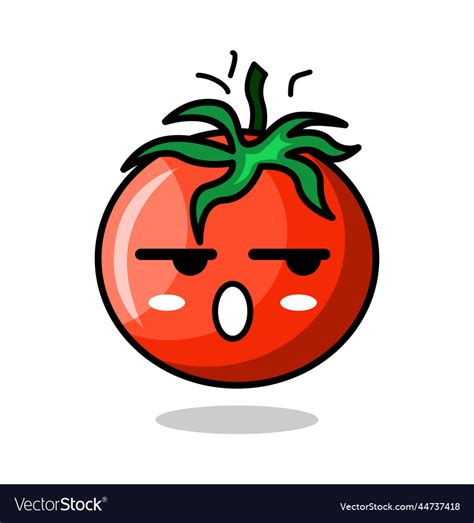 Emoji tomato wow badmood Royalty Free Vector Image