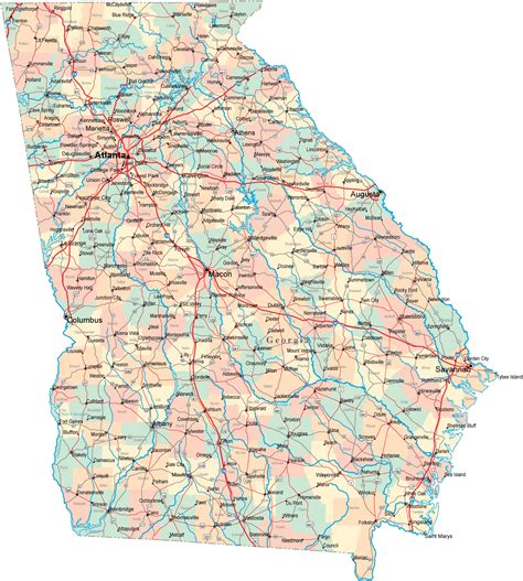 map of georgia - America Maps - Map Pictures