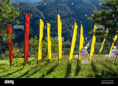 Prayer Flags in Bhutan Stock Photo - Alamy