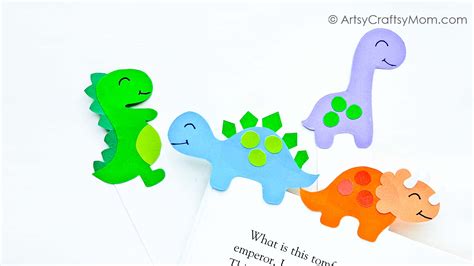 Easy DIY Paper Dinosaur Bookmarks for Kids