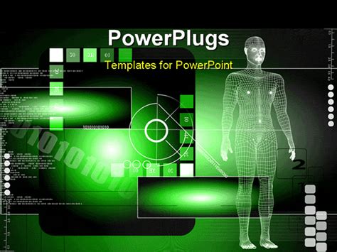 PowerPoint Template: a human depiction in 3D with abstract background ...