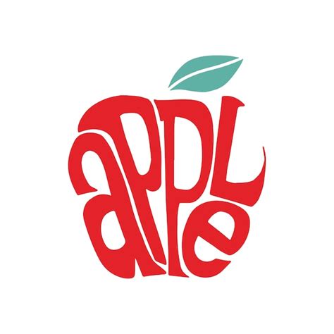 Free Vector | Apple word typography design illustration