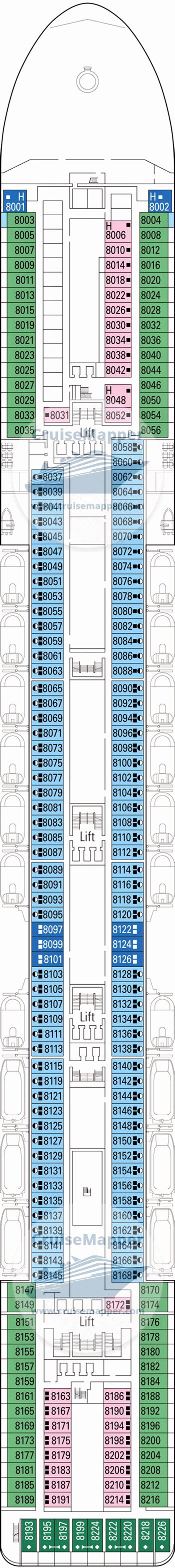 MSC Magnifica deck 8 plan | CruiseMapper