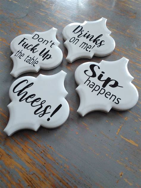 Adult Humor Coaster Set. Funny Tile Coasters. Sassy Humor | Etsy