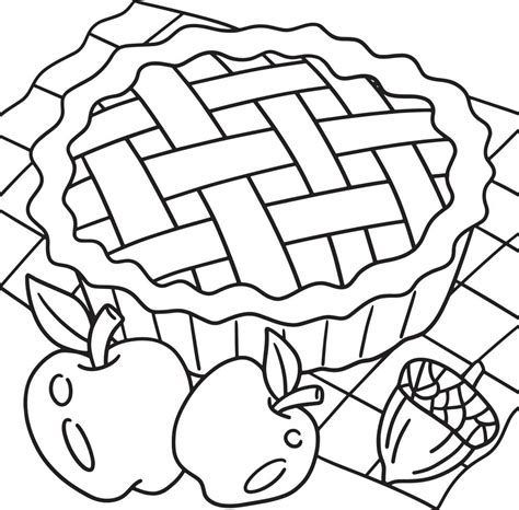 Thanksgiving Apple Pie Coloring Page for Kids 8208714 Vector Art at Vecteezy