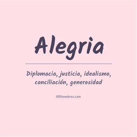 Significado del nombre Alegria