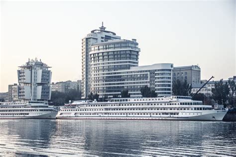 Russia, Rostov-on-Don. Embankment, River, Motor Ship and the ...