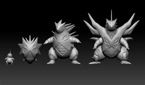 Pokemon Larvitar Pupitar Tyranitar Mega Evolution 3D model 3D printable ...