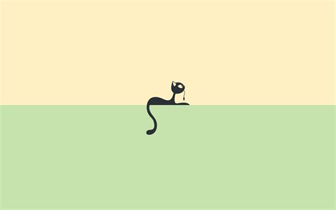 Wallpaper Original Cat Drawing Black Green Background Download ...