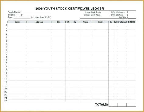 Stock Ledger Template Free Excel