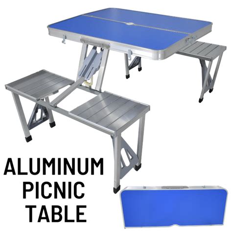 Aluminum Picnic Table for Outdoor and Indoor Portable, Heavy-Duty, Easy ...