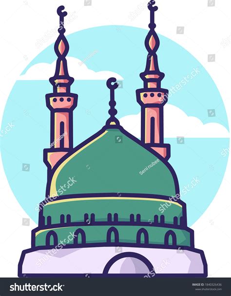 Nabawi Mosque Madinah Al Munawwaroh Simple Stock Vector (Royalty Free) 1840326436 | Shutterstock