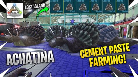 How To Make A Cement Paste Farm! Achatina Taming - ARK Lost Island - YouTube