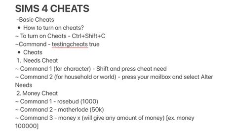 Sims 4 Cheats | Sims 4 cheats, Sims cheats, Sims