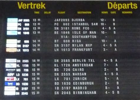 The Timetablist: Brussels Airport Departure Board #3