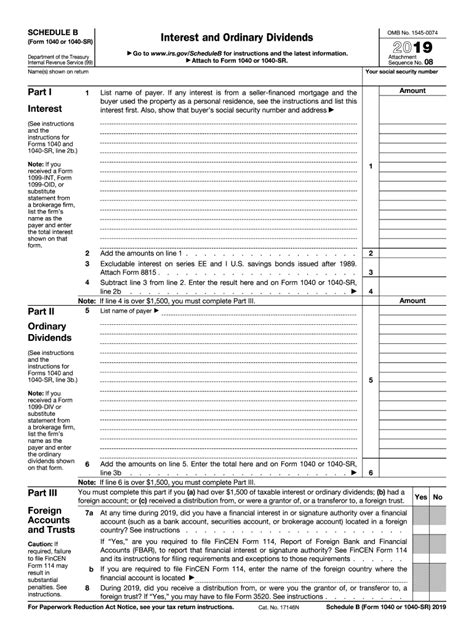 Printable I R S Forms Schedule B - Printable Forms Free Online