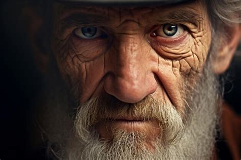 Premium AI Image | Portraying an Old Man39s Wrinkled Eyes Generative Ai