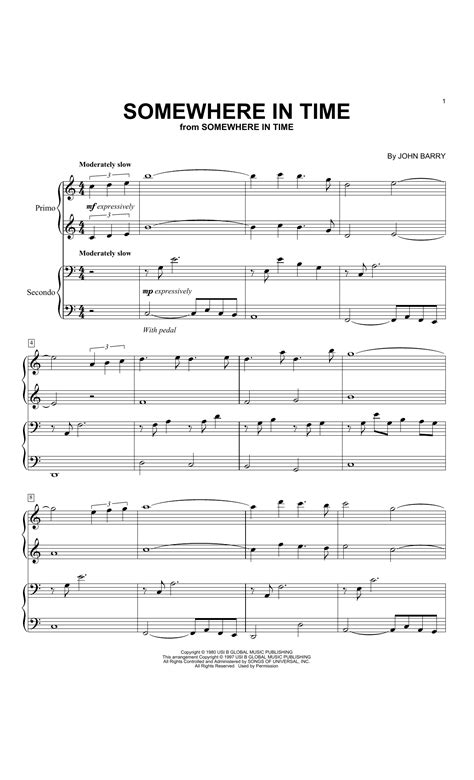 Somewhere In Time | Sheet Music Direct