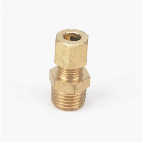 1/4" NPT Male x Fit 1/4" Tube OD Compression Union Brass Pipe Fitting ...