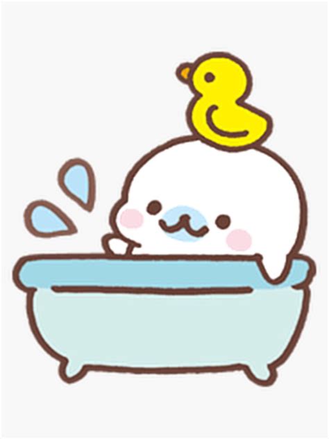 "San-X Mamegoma BathTime Cute Sticker" Sticker for Sale by poyobun | Redbubble