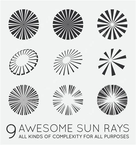 Set Of Sunburst Vector Rays Of Sun Sun Retro Spotlight Vector, Sun, Retro, Spotlight PNG and ...