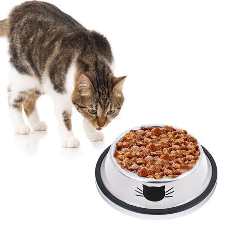 Legendog Cat Bowl Pet Bowl Stainless Steel Cat Food Water Bowl with NonSlip Rubber Base Small ...