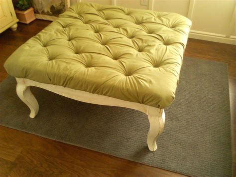 DIY Coffee Table Turned Tufted Ottoman | Tufted ottoman coffee table, Ottoman table, Ottoman