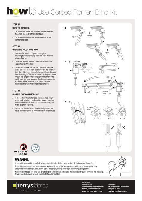 Corded roman blind kit fitting instructions | Roman blind kit, Roman blinds, Blinds