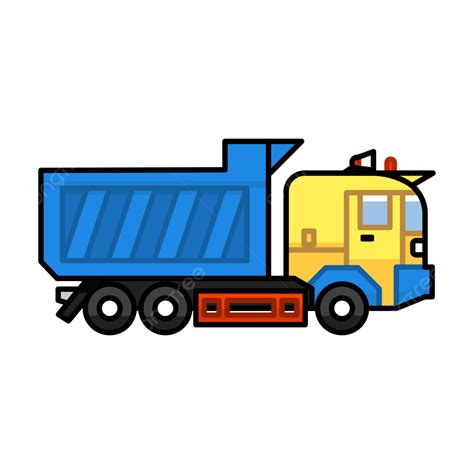 Yellow Dump Truck Clipart Transparent Background, Vector Yellow Blue Truck Lorry, Truck, Lorry ...