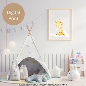 Printable Giraffe Nursery Wall Art. Digital Nursery Print - Etsy