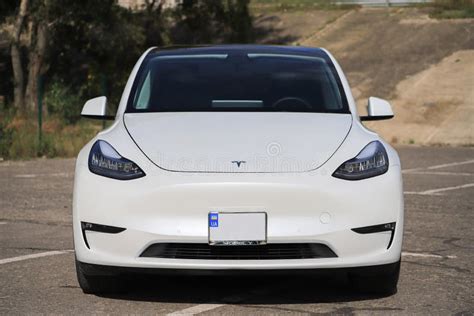 Front View Exterior of the Car Tesla Model Y Stock Image - Image of electric, energy: 257906097