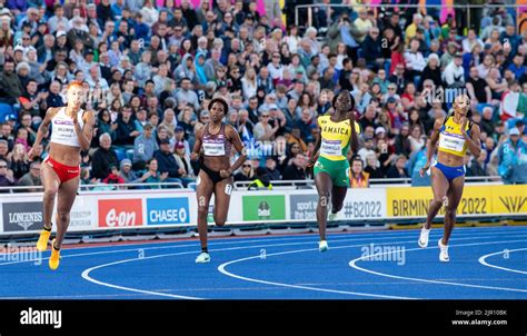 Jodie Williams, Junelle Bromfield and Sada Williams competing in the ...