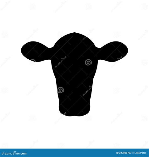 Cow Head Silhouette. Black and White Stock Vector - Illustration of ...